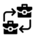 Simple black silhouette of a briefcases